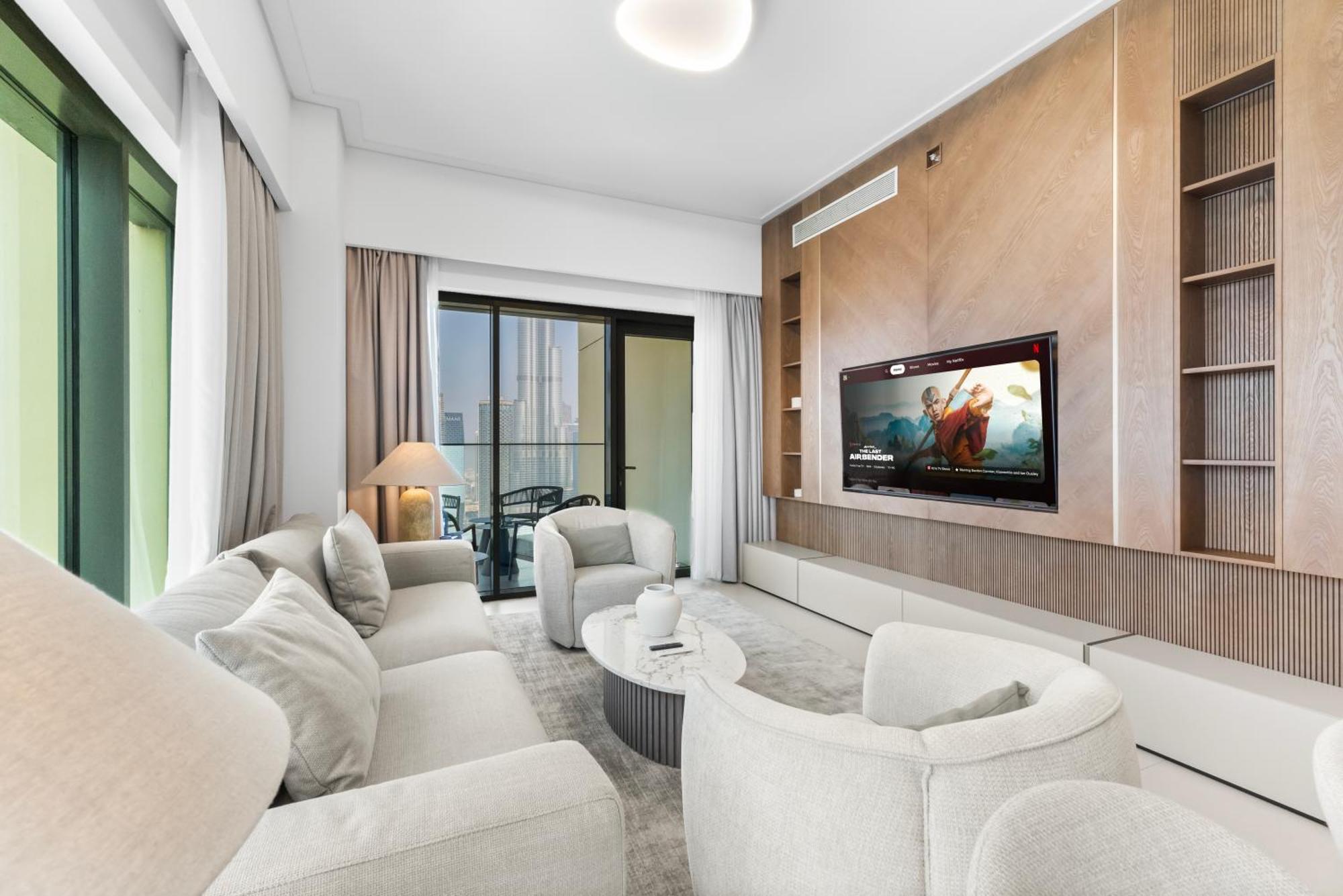 Full Fountain And Burj View - 3br Burj Royale Apartment
